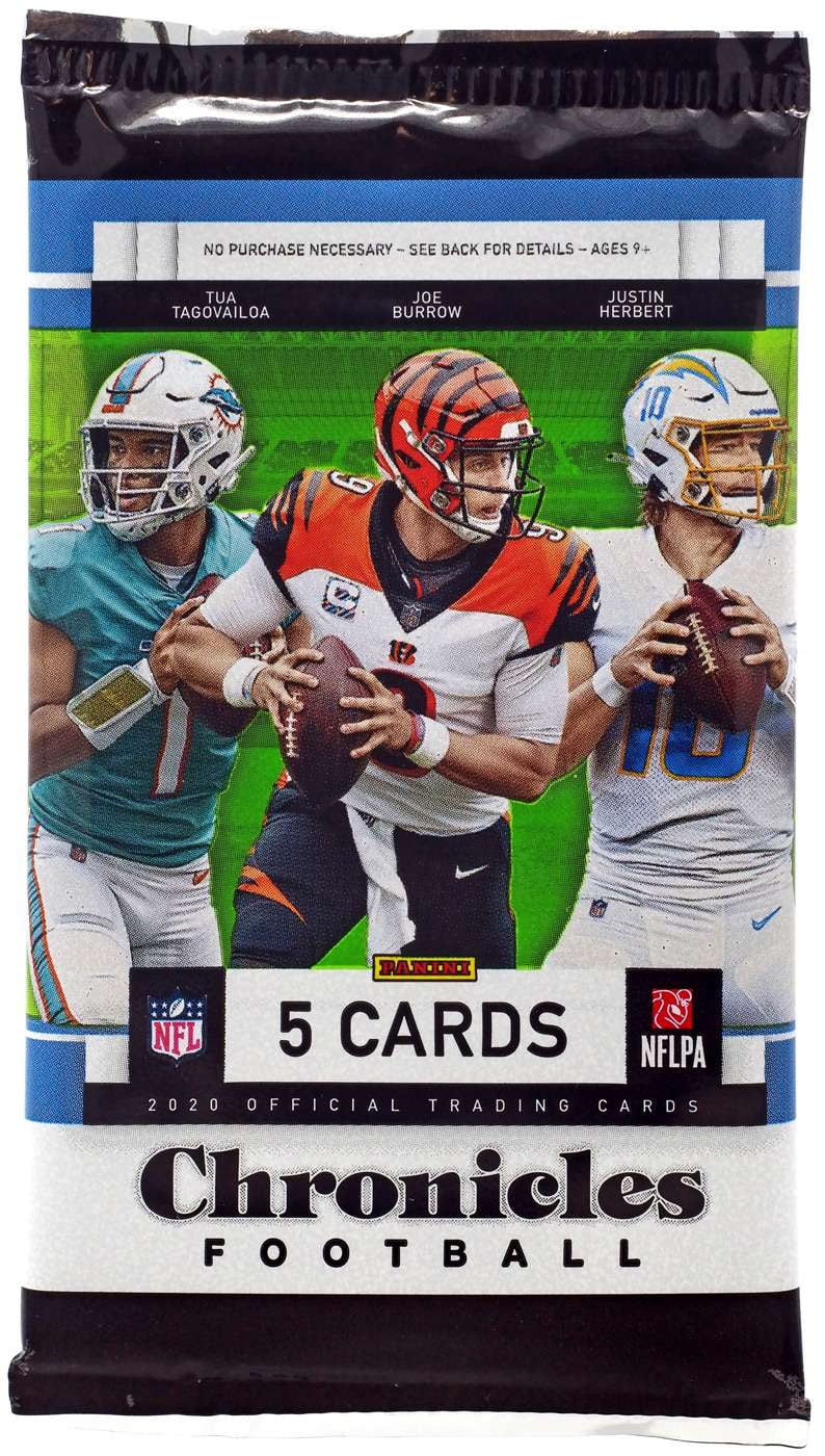 2020 Football Trading Card MEGA Box Pack (5 Cards) H166169
