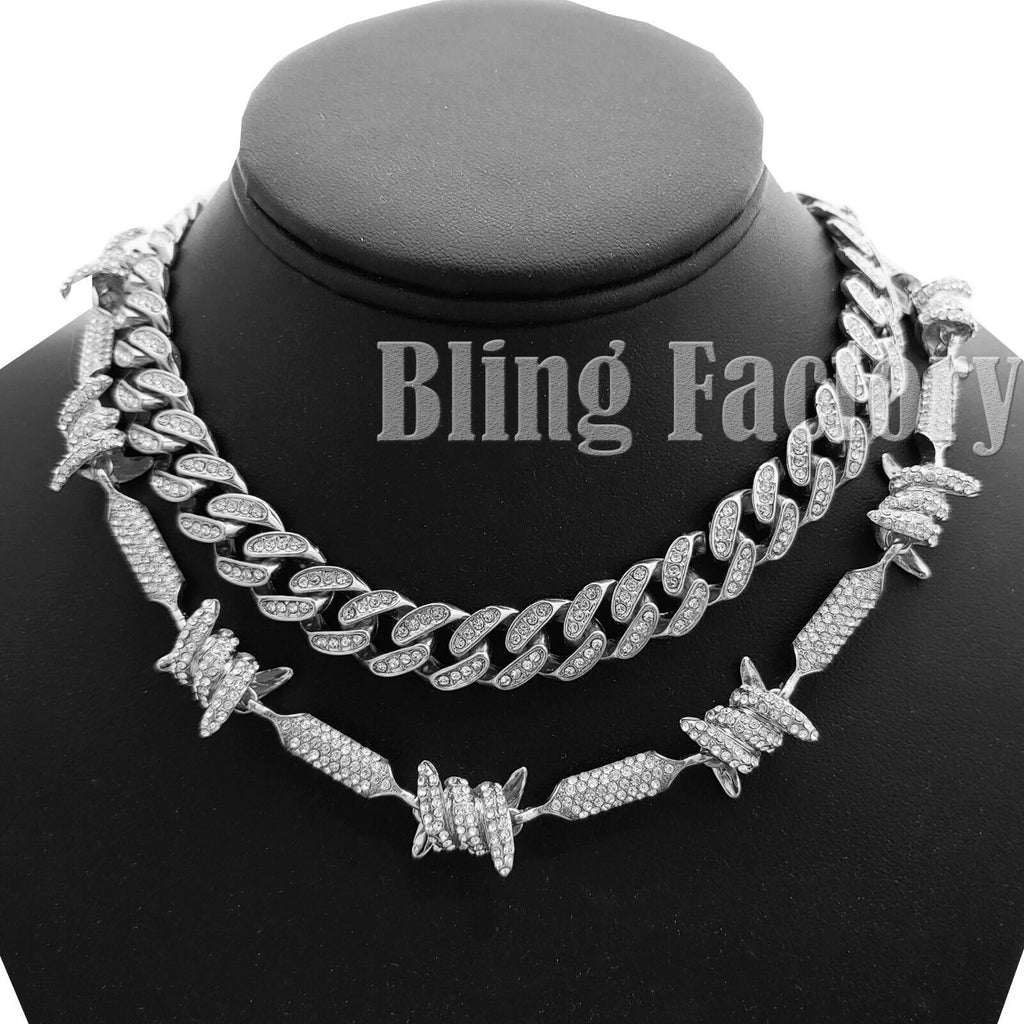 Silver 18" Cuban Chain Necklace J91476