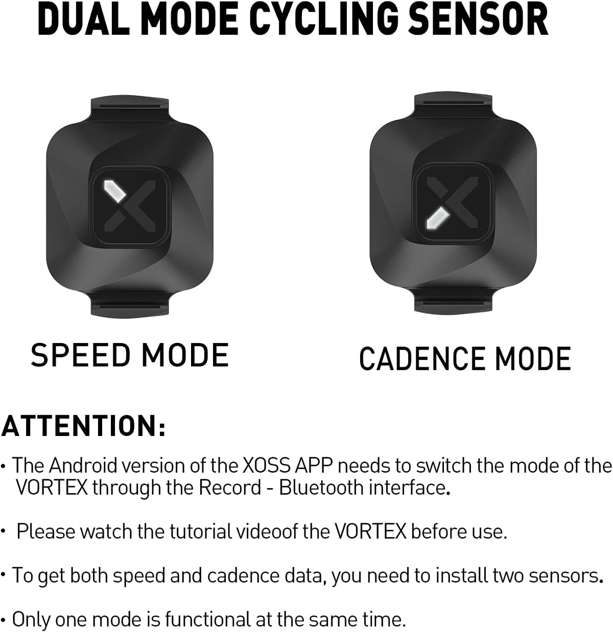 Cadence and Speed Sensor Wireless IPX7 Waterproof Bike Sensor 2 Pack D241