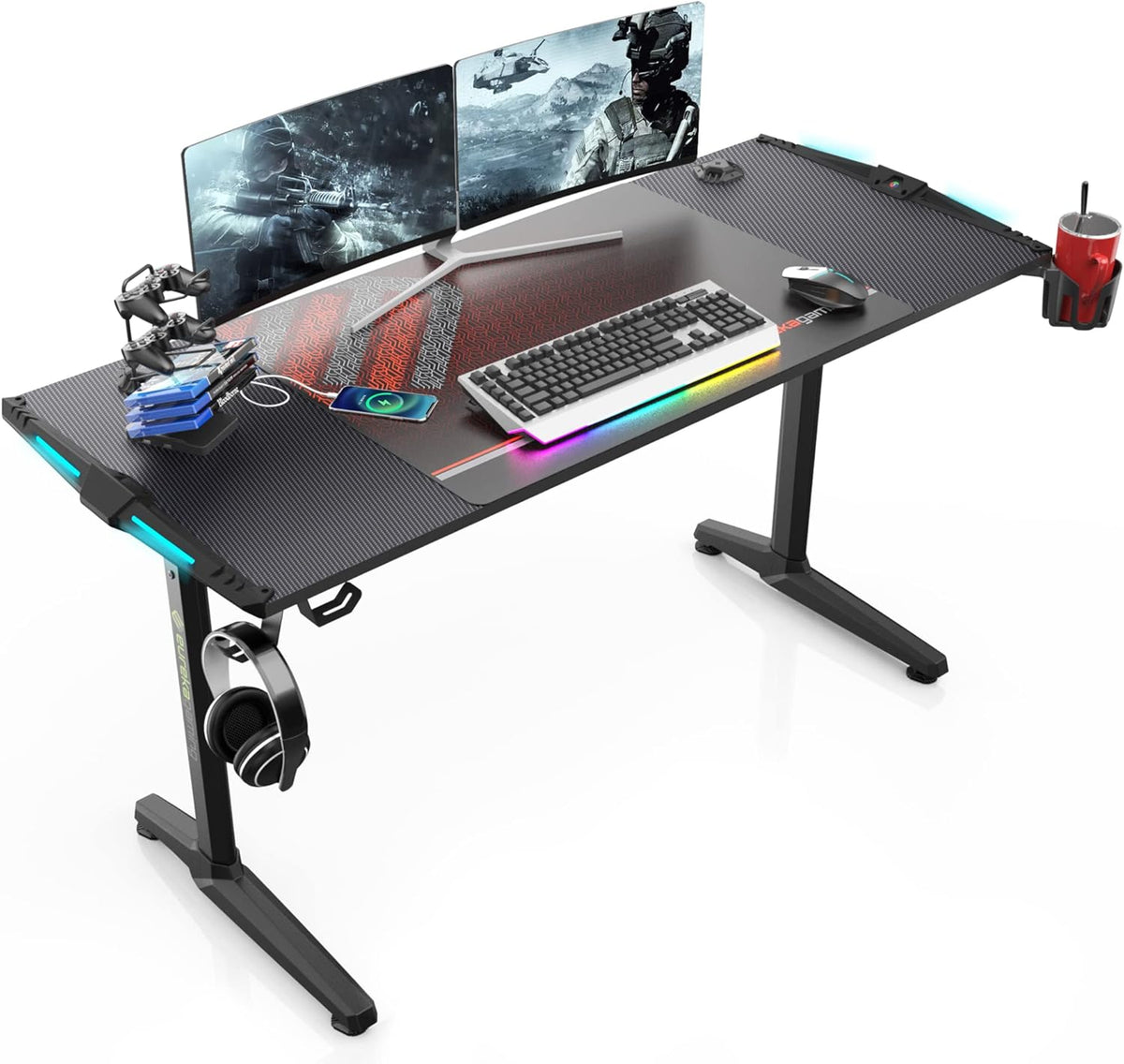 55 Inch Gaming Desk with RGB Led Lights B224