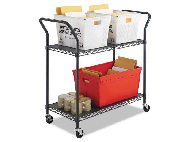 Black 3 Shelf Steel Wire Utility Cart D5847