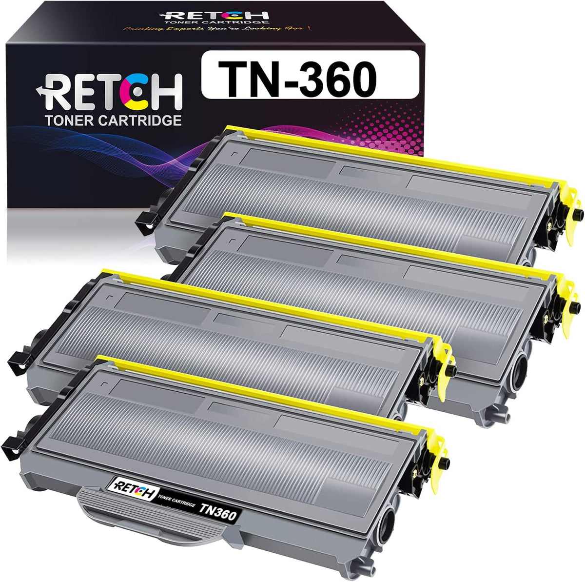 Compatible Toner Cartridge Replacement for Brother TN330 TN360, Black, 4 Pack F7502