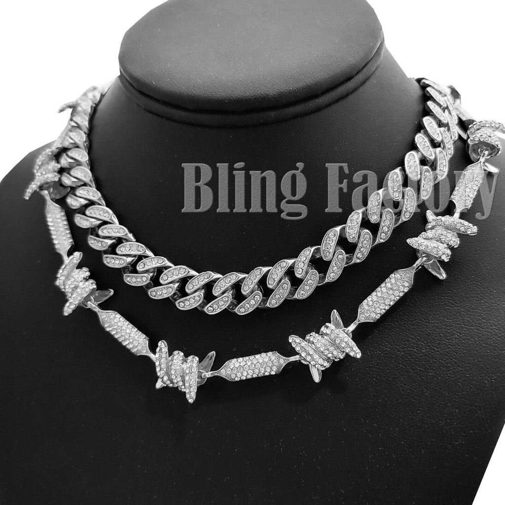 Silver 18" Cuban Chain Necklace J91476
