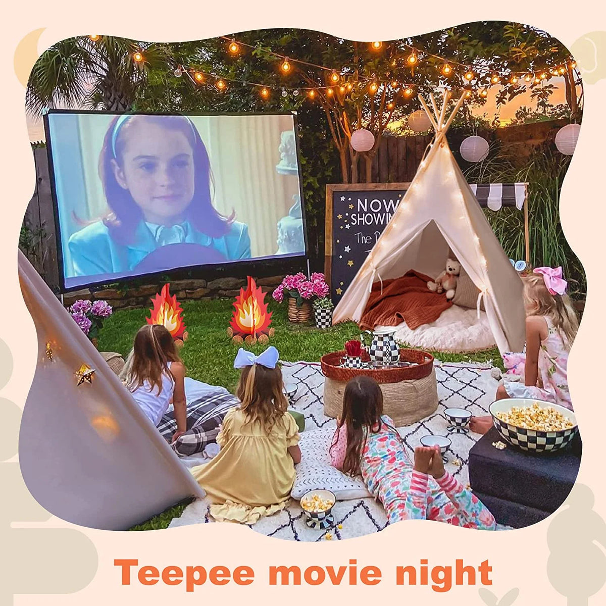 White Canvas Kids Teepee Tent T944843