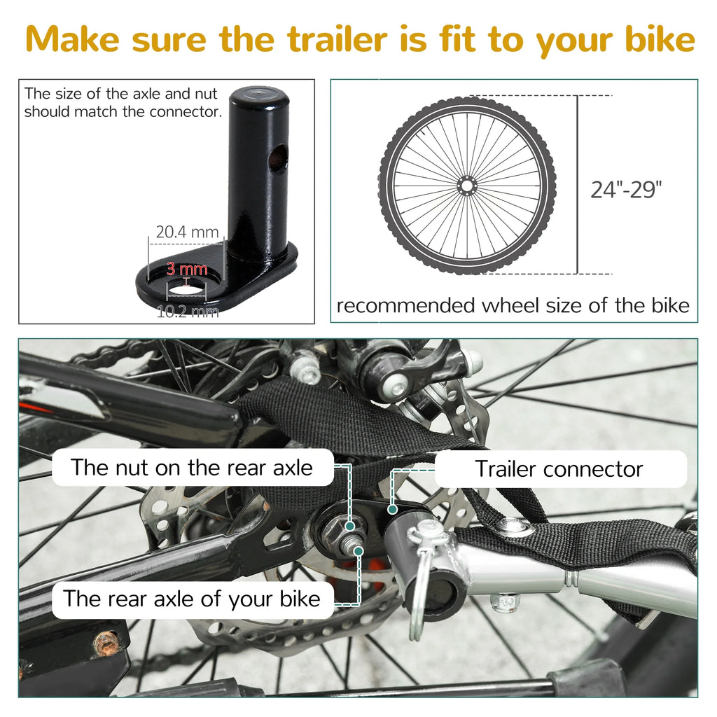 Double Baby Bike Trailer Stroller Swivel Wheel D311253