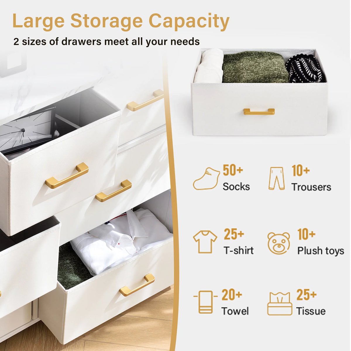 White 7 Drawer Dresser J704