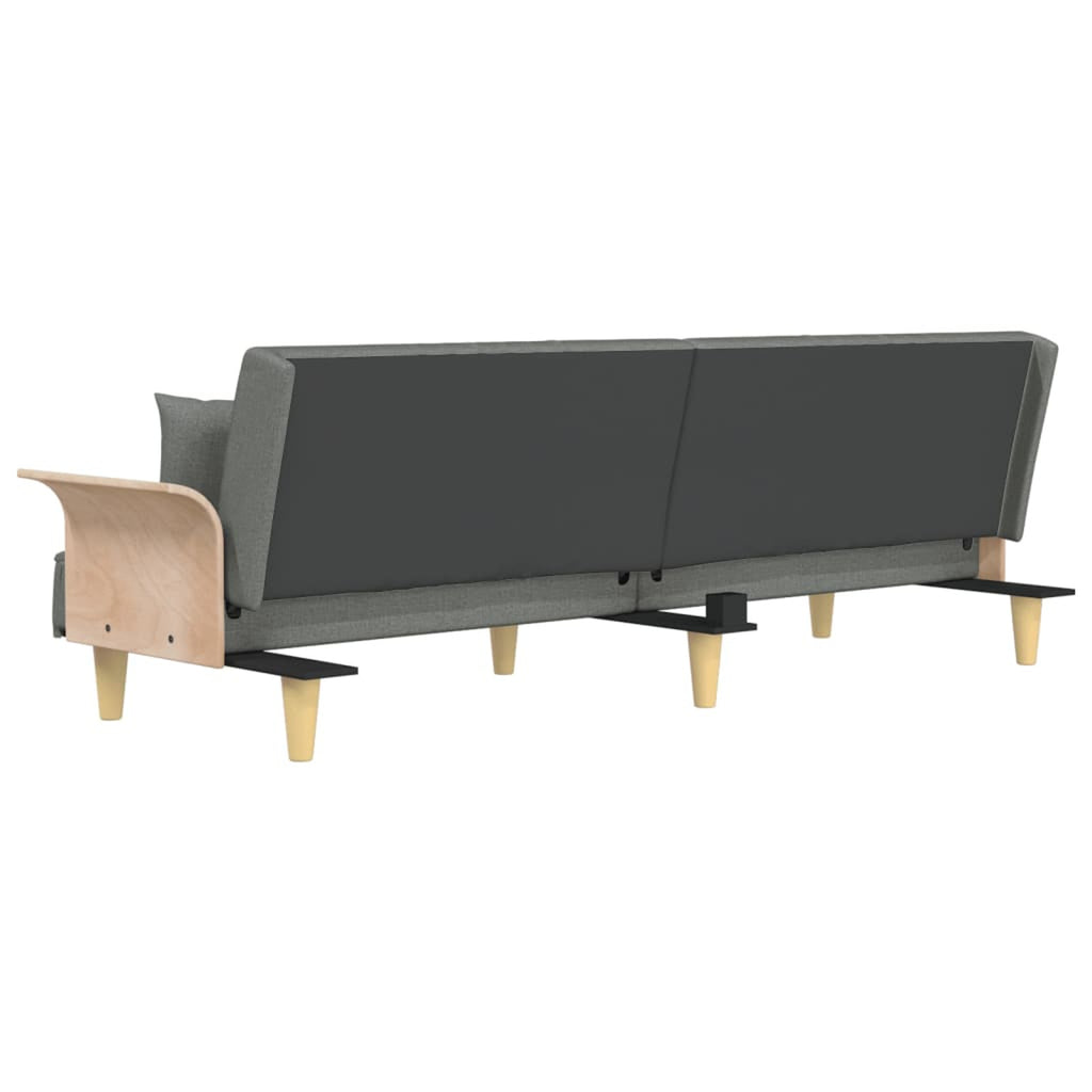 Dark Gray Fabric Sofa Bed with Armrests Y90976