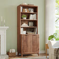 Tall 6-Tier Bookshelf with Doors and Adjustable Shelves B353764