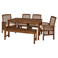 6 Piece Acacia Wood Patio Dining Set J121