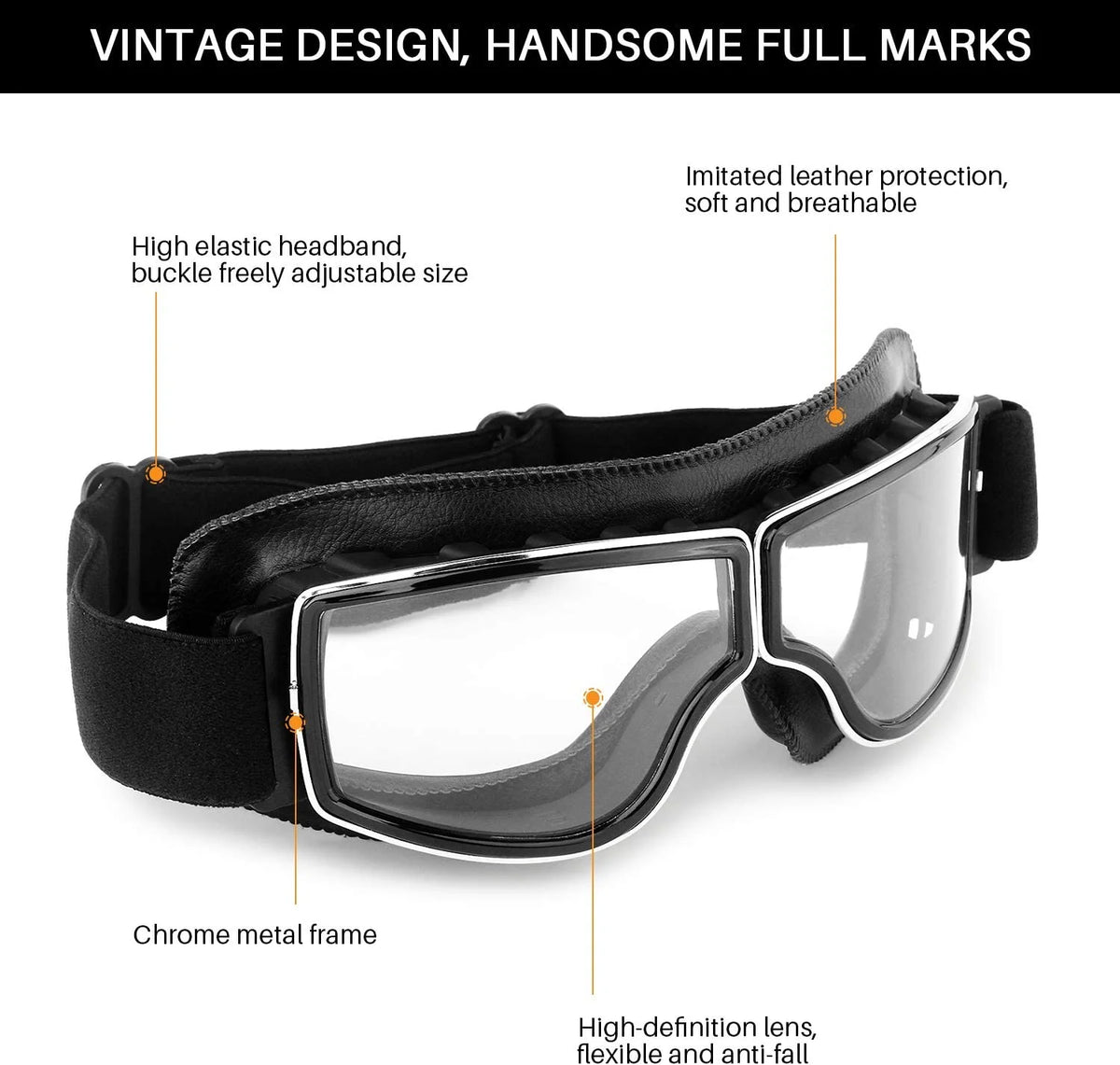 Motorcycle Goggles Anti Fog Dustproof Aviator Goggles I73311