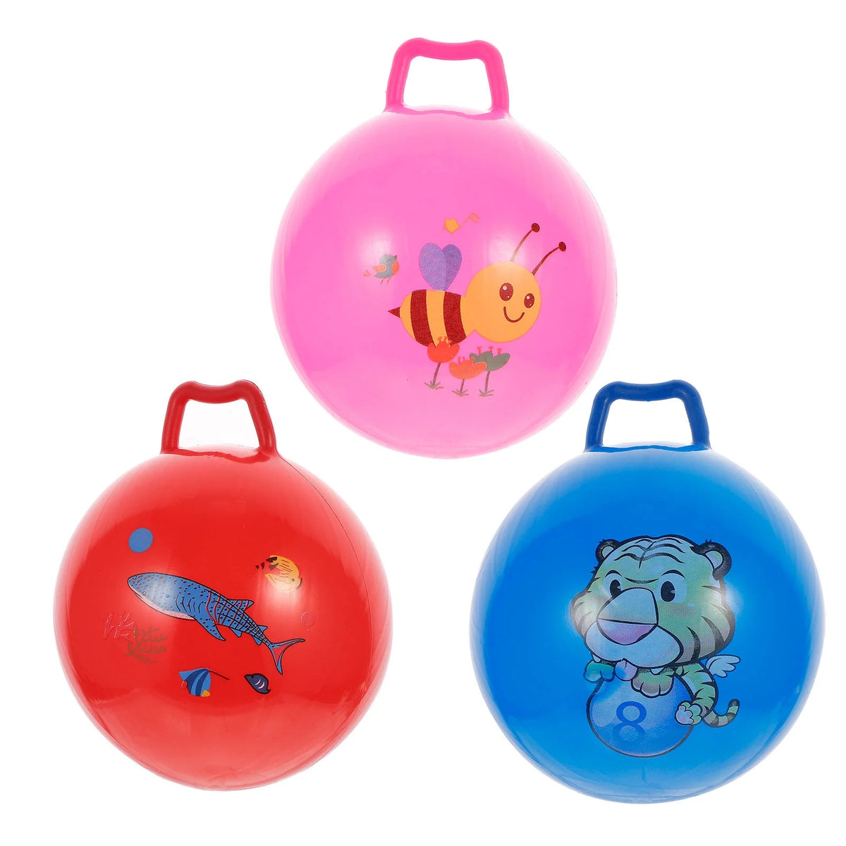 3Pcs Inflatable Hopper Balls with Handle L62486