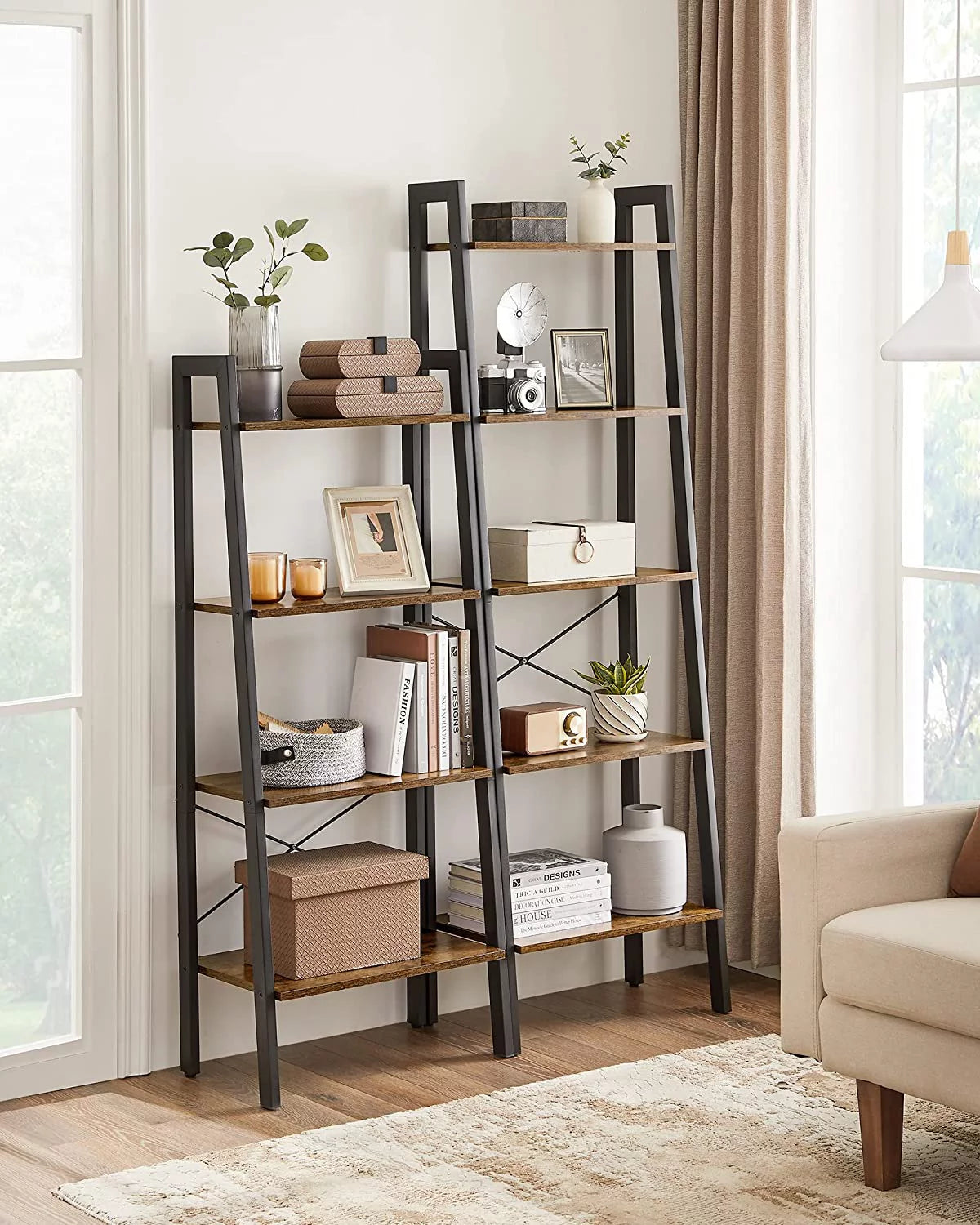 5-Tier Bookshelf and Storage Rack with Metal Frame H6275