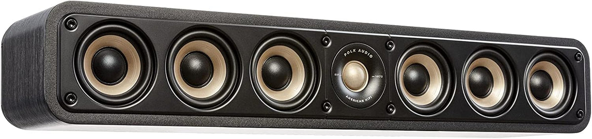 Black Slim Center Channel Speaker with 1" Tweeter and 3" Woofers E56397