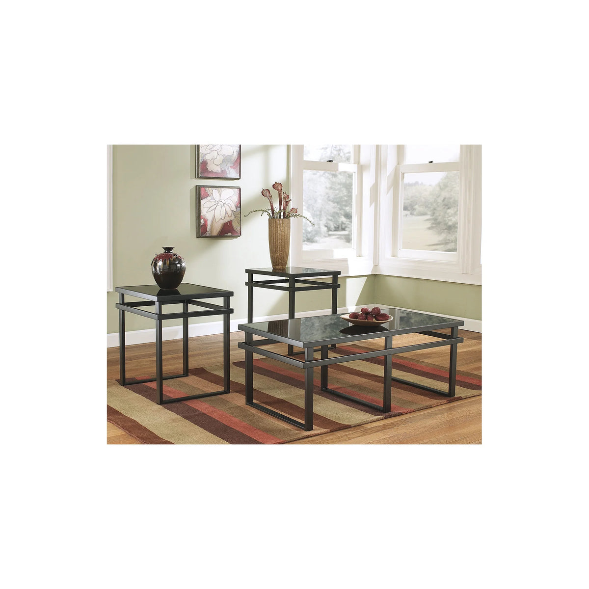 Black Table Set of 3 P413