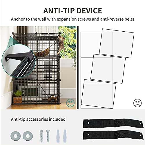 Large Cat Cage with Roof Hammock Platforms F6957