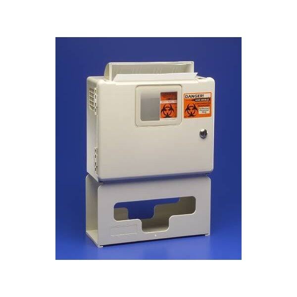 Beige Locking Wall Cabinet with 5Qt Sharps Container E178