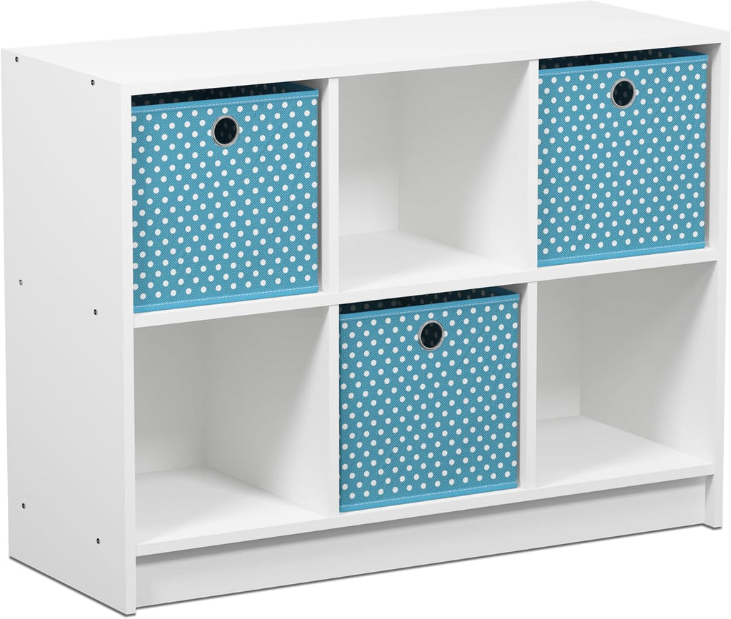 3x2 Bookcase Storage with Bins, Light Cherry/Ivory C61975