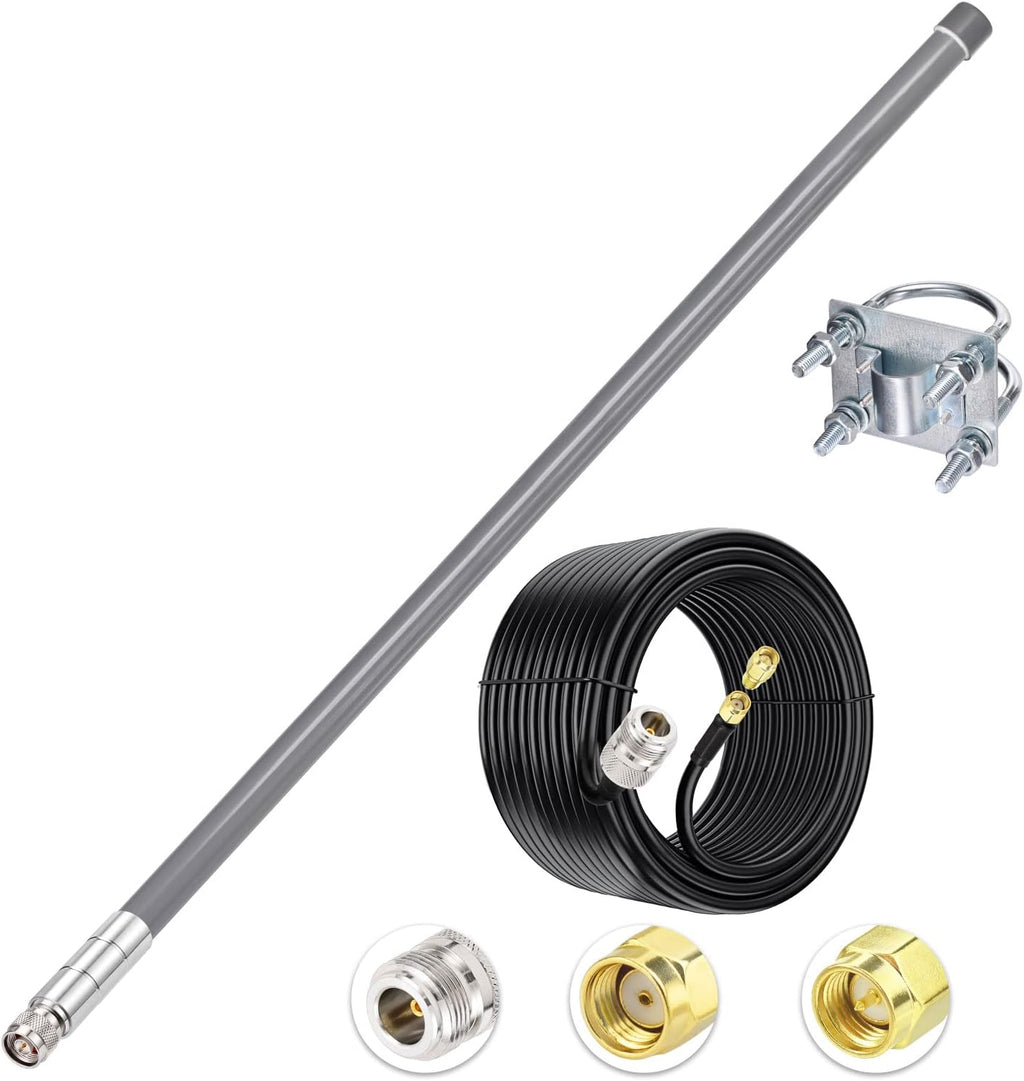 31.5inch 5.8 dBi Antenna 915MHz Lora Antennas Low Loss Cable 3.3ft Pack of 2 C10791