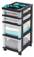4 Drawer Black Storage Cart I890