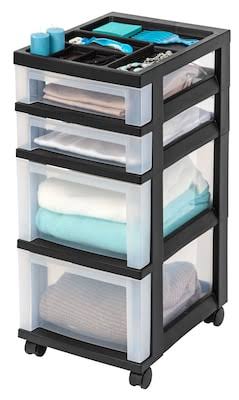 4 Drawer Black Storage Cart I890