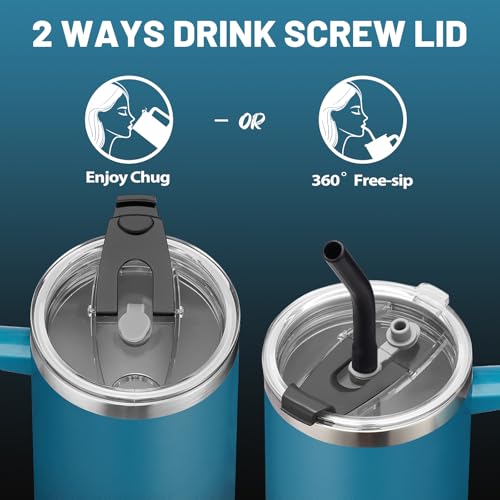 40 oz Vacuum Insulated Stainless Steel Tumbler with Handle and Straw Lid Y820530