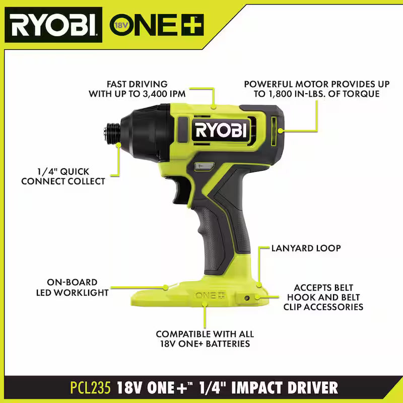 18V Cordless 4-Tool Combo Kit with Battery, Charger, and Rolling Tool Box Y799