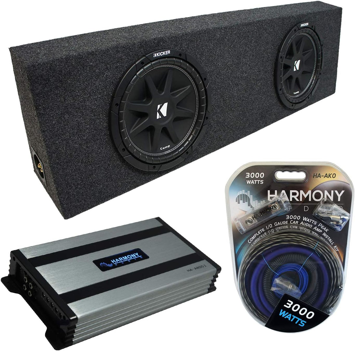 Dual 10 Sub Box Enclosure & Amp V59780