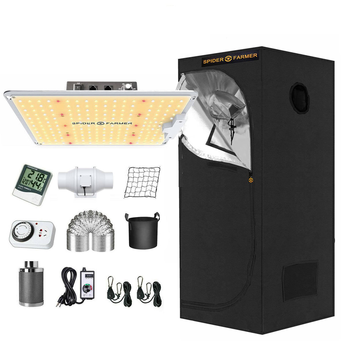 70x70x160cm LED Grow Light Full Spectrum Grow Tent Kit with Carbon Filter B945