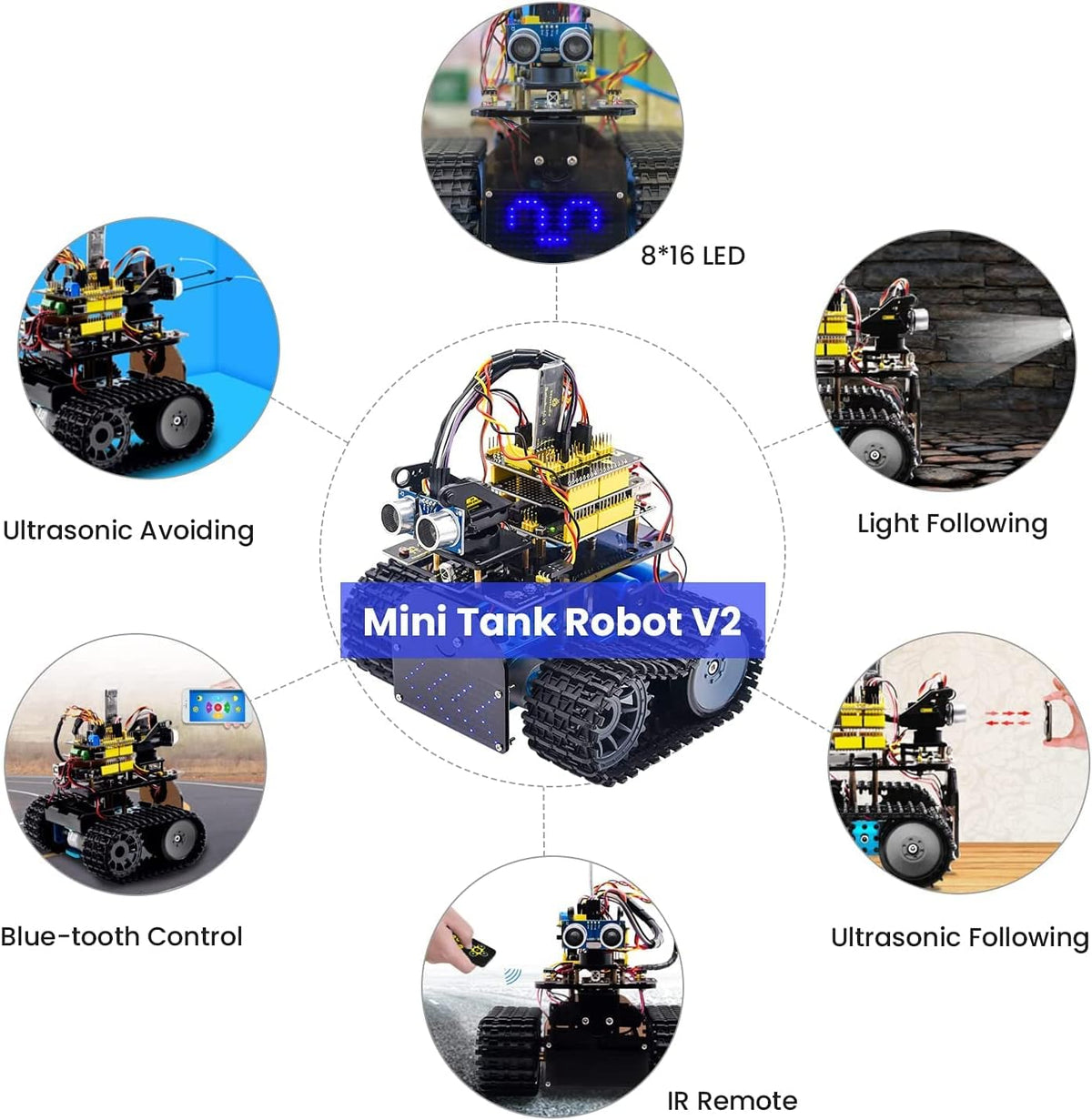 Mini Tank Robot Smart Car Kit with IR and App Control E9995