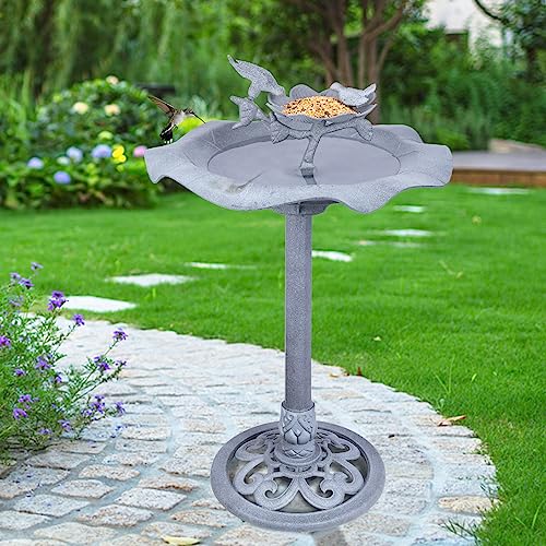 Grey Antique Large Birdbath I36903