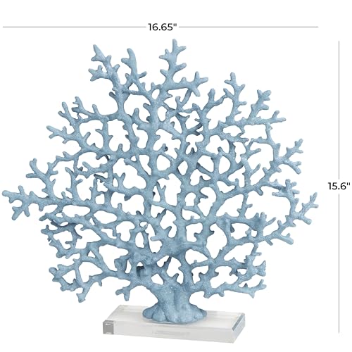 Aluminum Metal Coral Decorative Sculpture 19" x 3" x 21" Silver S923923