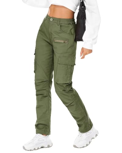 Relaxed Fit Cargo Pants with Zipper Pockets X584411