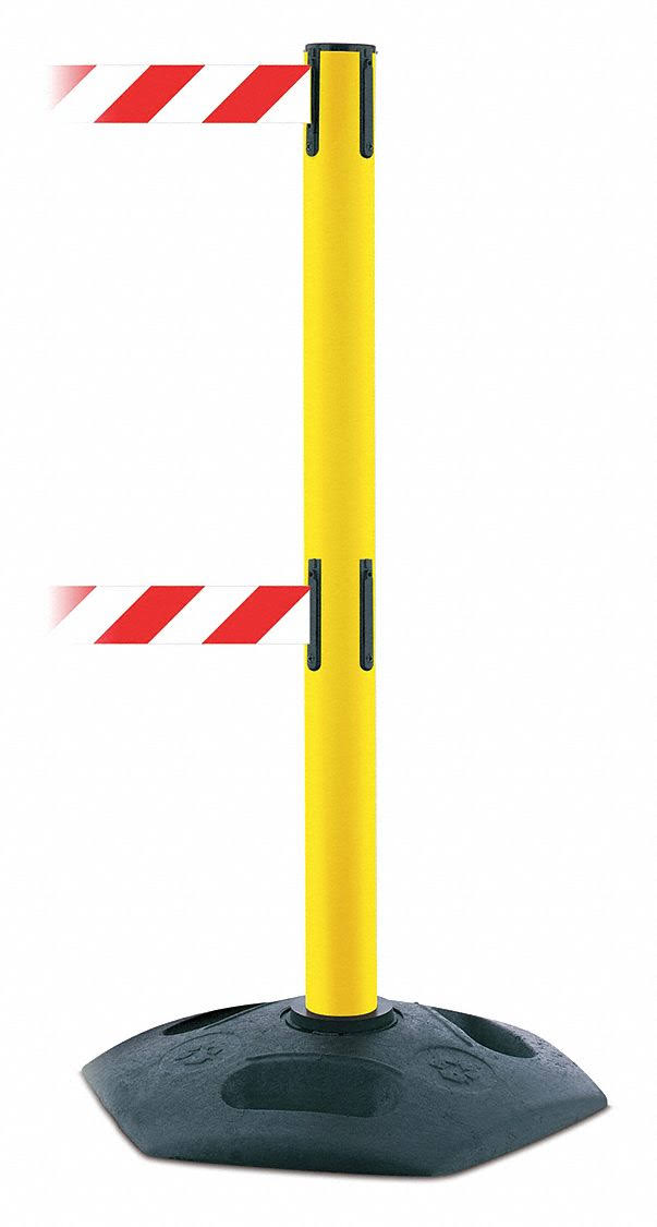 Red/White Striped Barrier Post with Belt R9193