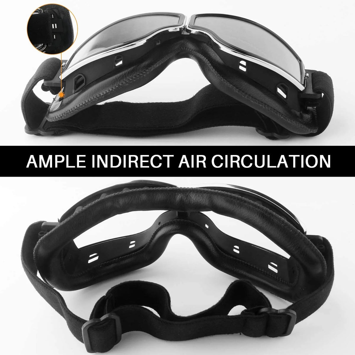 Motorcycle Goggles Anti Fog Dustproof Aviator Goggles I73311