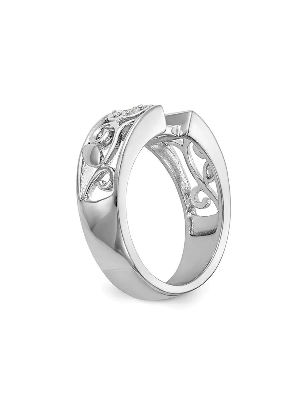 14K White Gold Round Lab-Grown Diamond Engagement Ring F1605