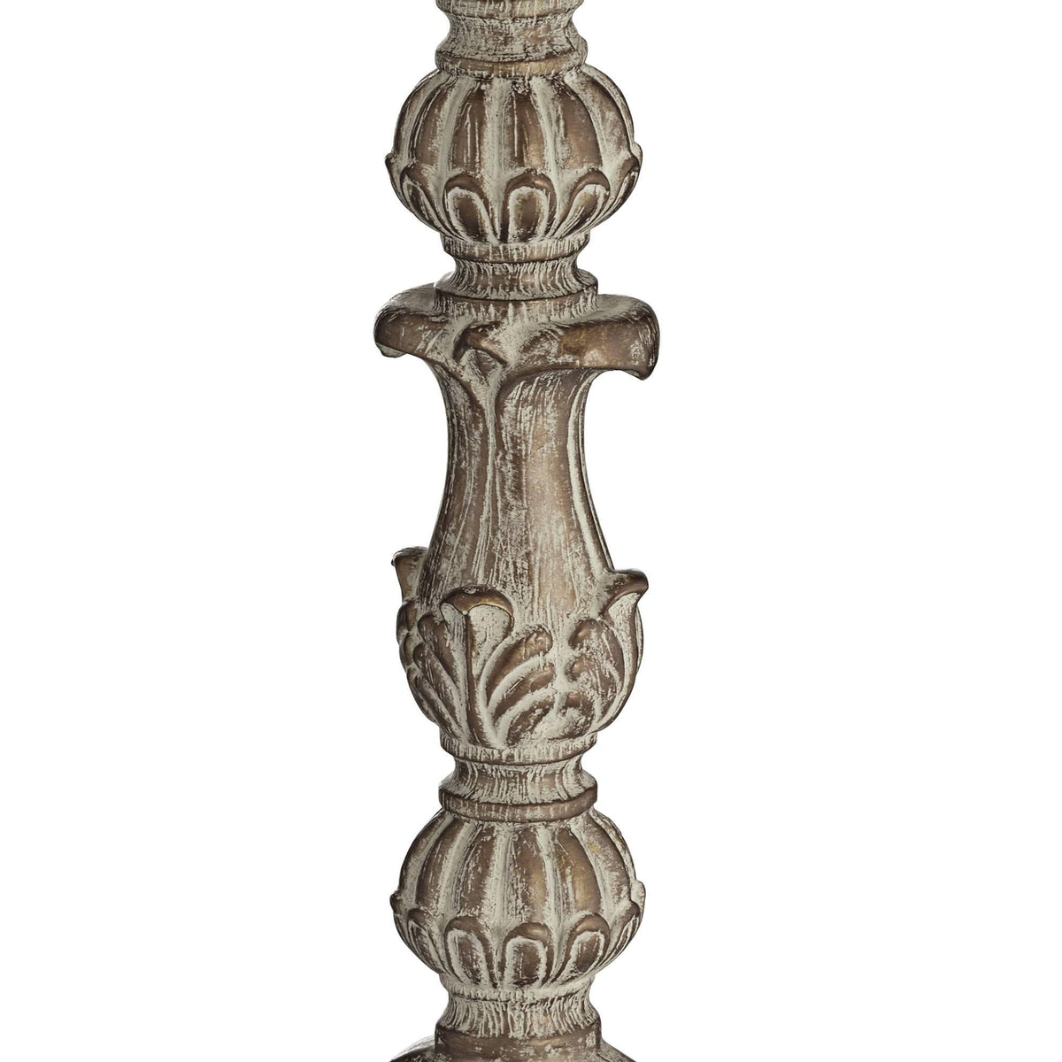 Crystal Antique White Candlestick Table Lamp with Beige Bell Shade H819787