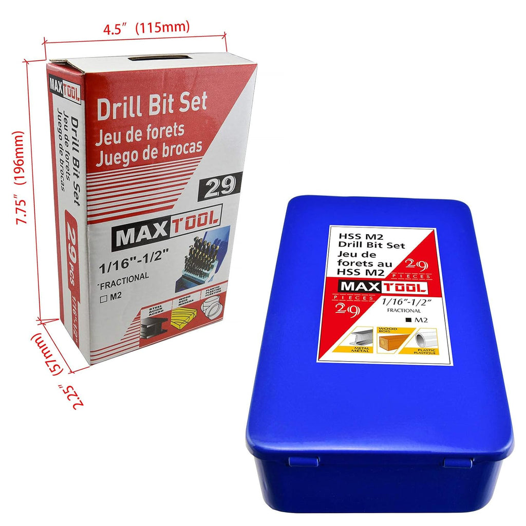 29 Piece High Speed Steel M2 Twist Drill Bit Set G710286