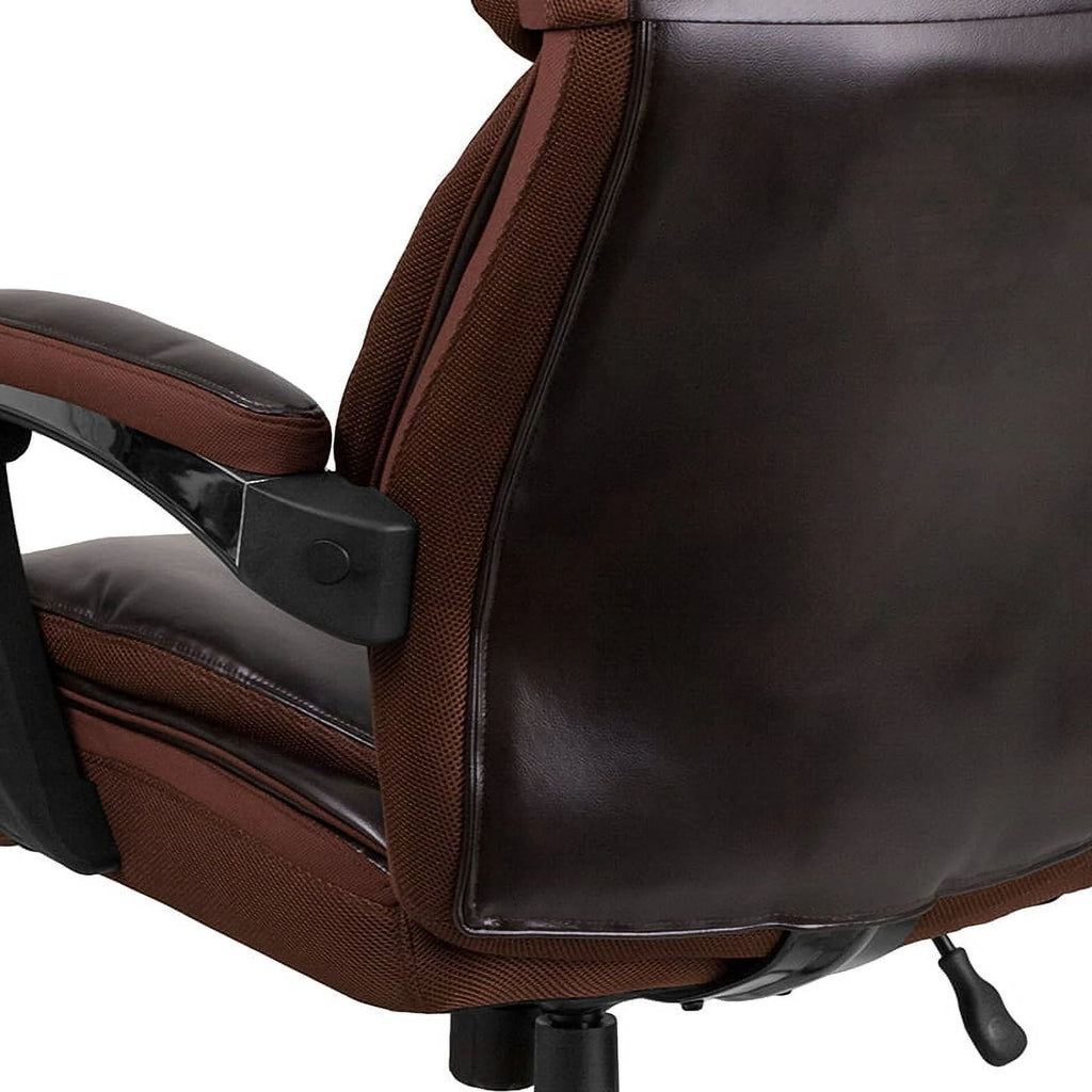 Brown LeatherSoft Ergonomic Office Chair with Headrest C5133