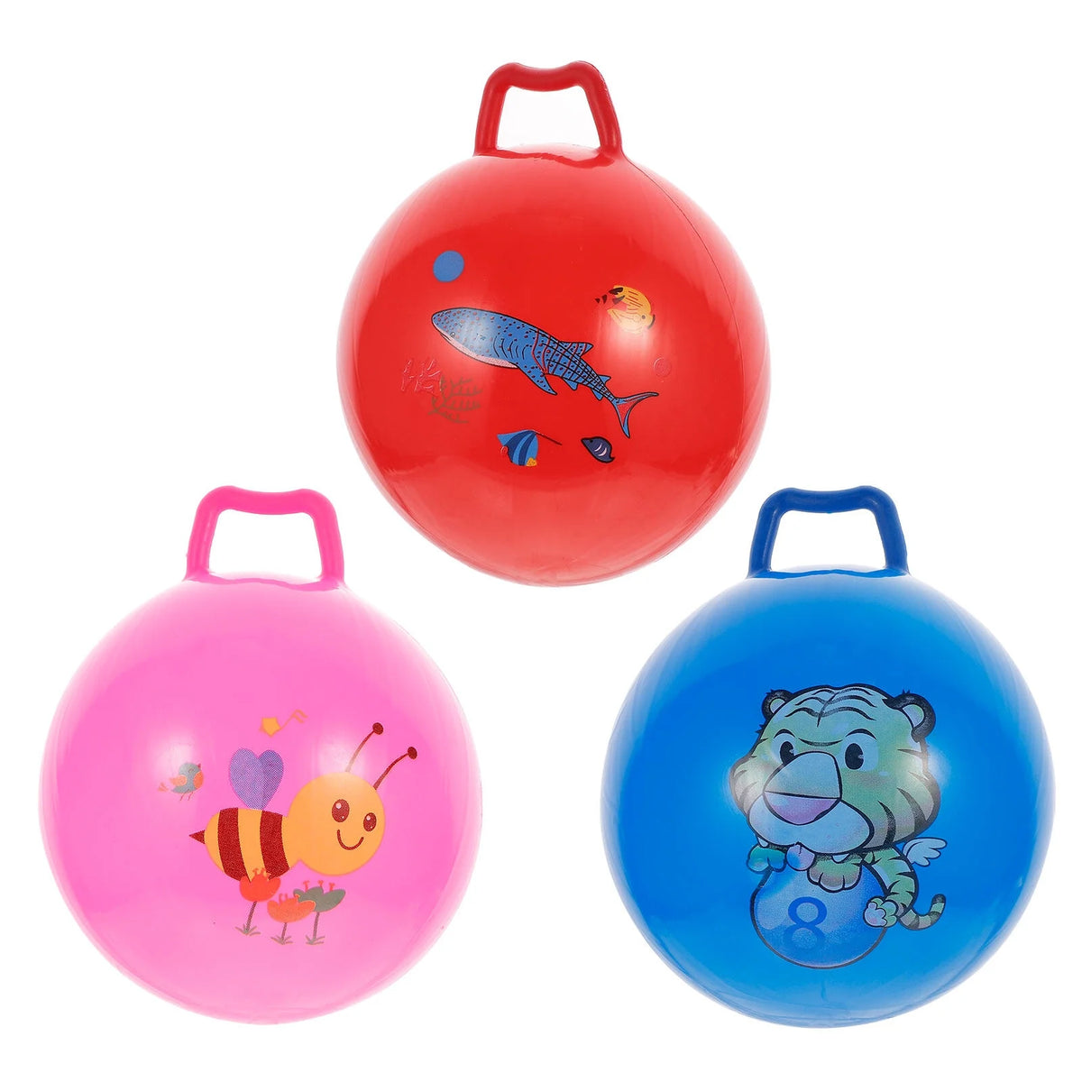 3Pcs Inflatable Hopper Balls with Handle L62486