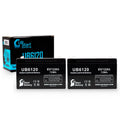 2x Pack 6V 12Ah Sealed Lead Acid Battery with F1 to F2 Terminal Adapters Q373