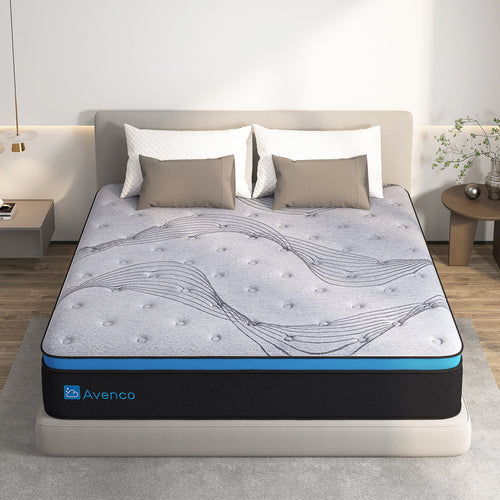 10 inch Gel Memory Foam Hybrid Mattress, Full Size Q6422