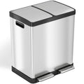 16 Gallon Stainless Steel Step Trash Can J571
