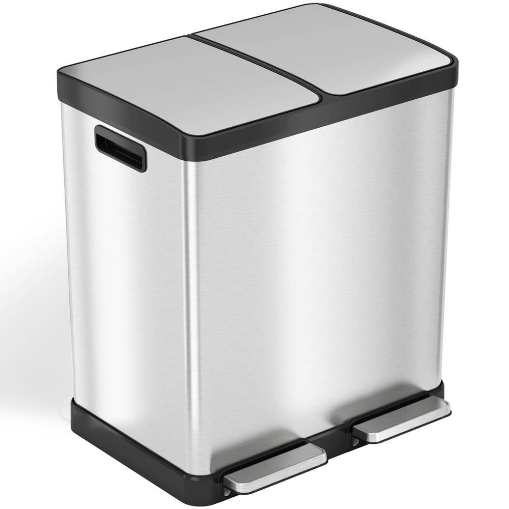 16 Gallon Stainless Steel Step Trash Can J571