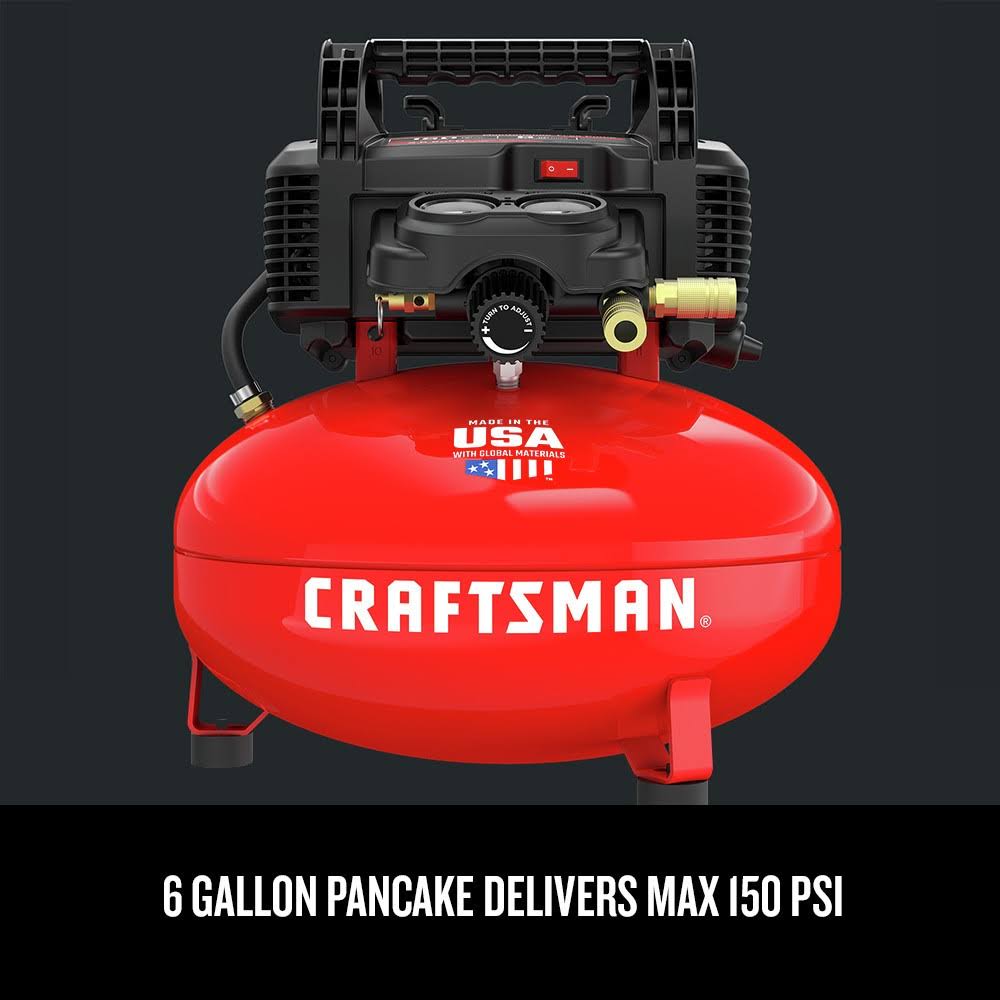 0.8 HP 6 Gallon Oil-Free Pancake Air Compressor Q3290