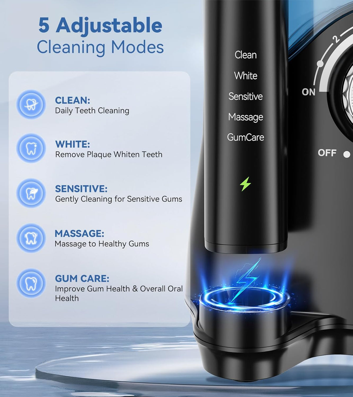 600ML Water Flosser with 7 Jet Tips, 10 Adjustable Water Pressure, 5 Toothbrush Heads Q277679