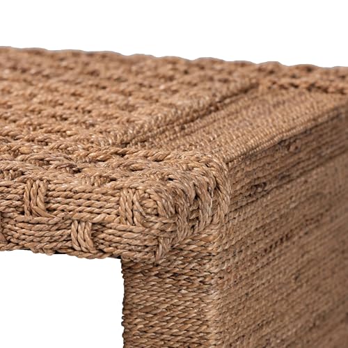 Handwoven Seagrass Coffee Table with Open Shelf L39076