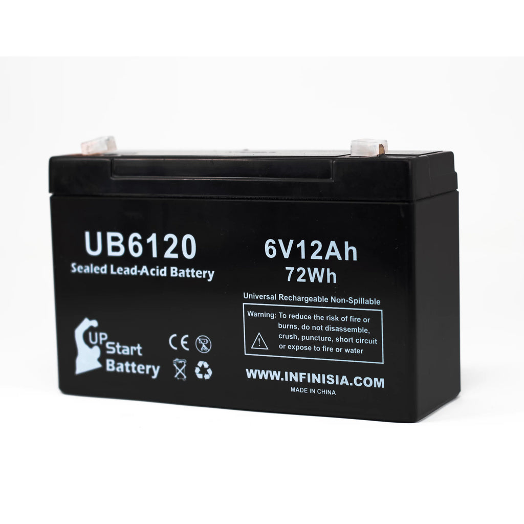2x Pack 6V 12Ah Sealed Lead Acid Battery with F1 to F2 Terminal Adapters Q373