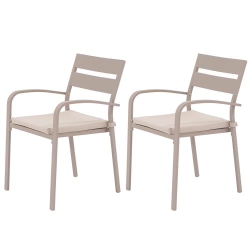 Aluminum 4-Piece Patio Dining Chairs with Cushions P6011