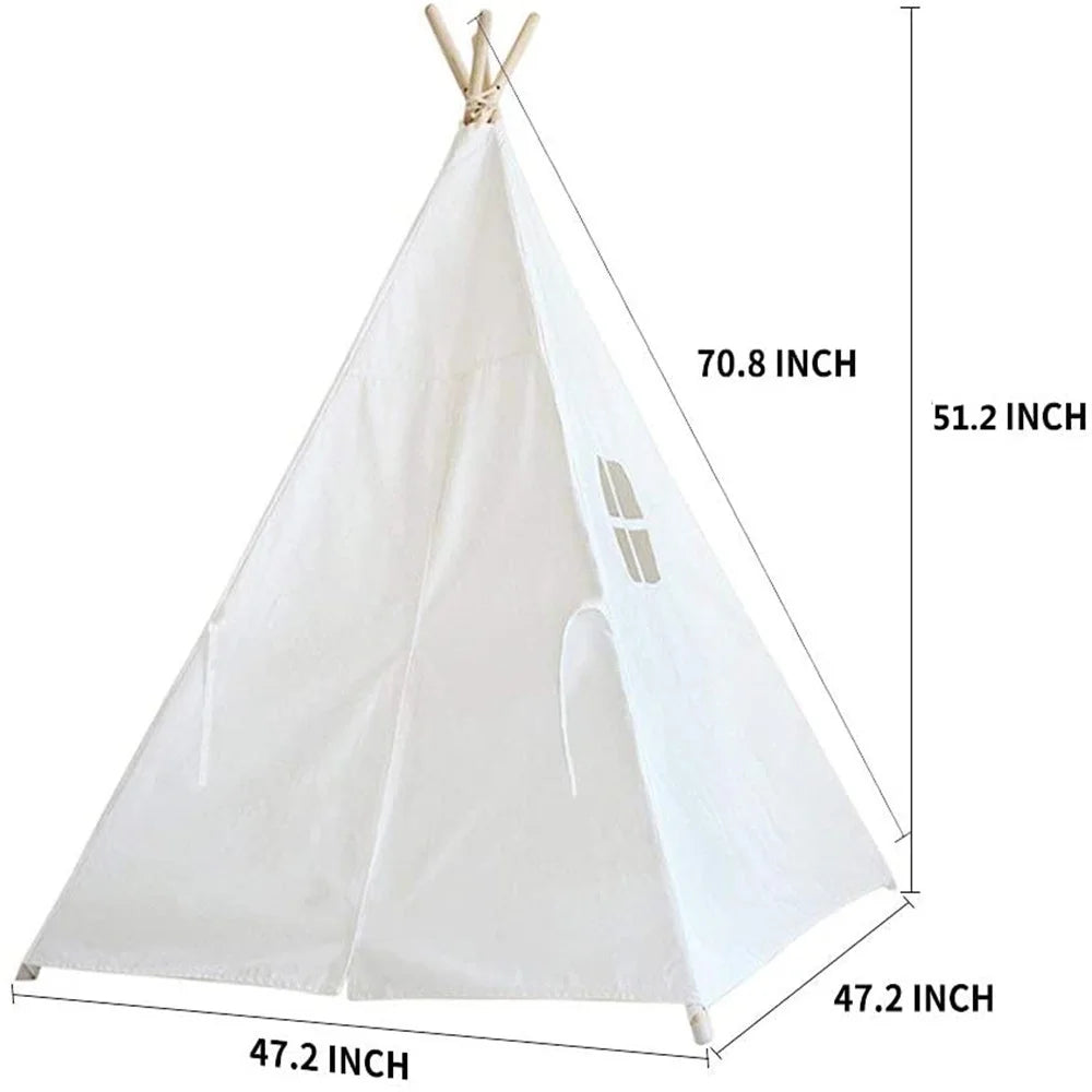 White Canvas Kids Teepee Tent T944843