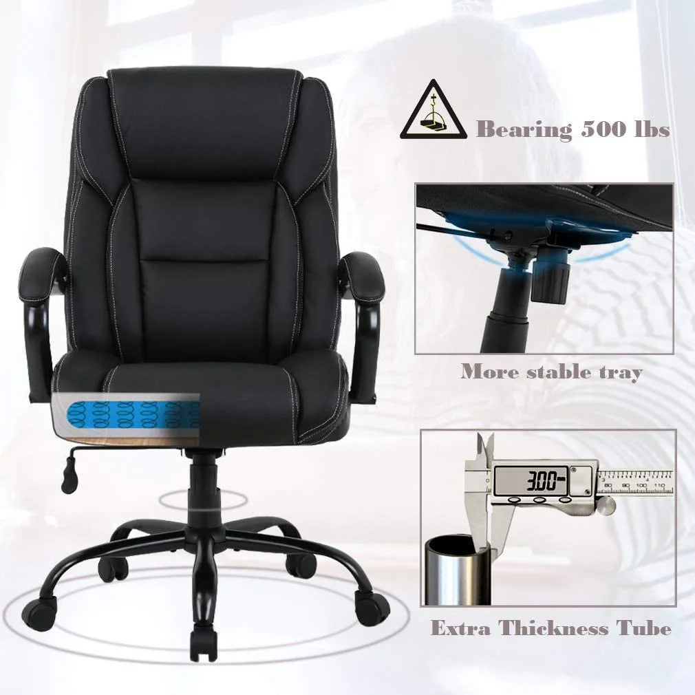 Black High Back Ergonomic Computer Chair with Lumbar Support L69713